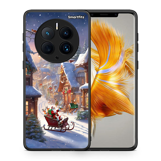 Θήκη Huawei Mate 50 Pro Christmas Snow από τη Smartfits με σχέδιο στο πίσω μέρος και μαύρο περίβλημα | Huawei Mate 50 Pro Christmas Snow Case with Colorful Back and Black Bezels