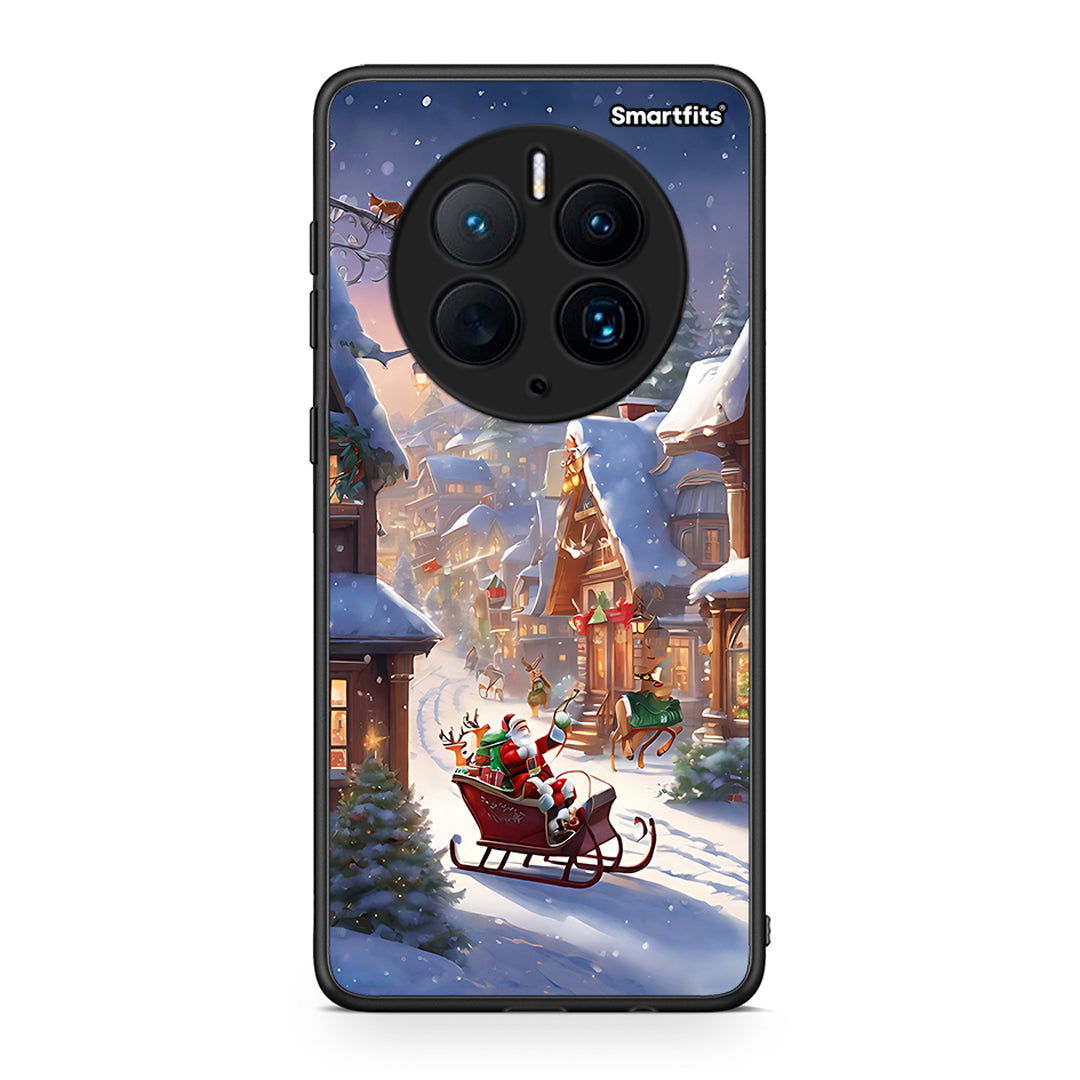 Θήκη Huawei Mate 50 Pro Christmas Snow από τη Smartfits με σχέδιο στο πίσω μέρος και μαύρο περίβλημα | Huawei Mate 50 Pro Christmas Snow Case with Colorful Back and Black Bezels