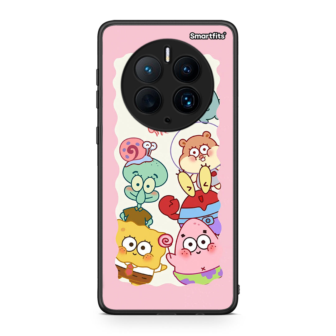 Θήκη Huawei Mate 50 Pro Cute Companion από τη Smartfits με σχέδιο στο πίσω μέρος και μαύρο περίβλημα | Huawei Mate 50 Pro Cute Companion Case with Colorful Back and Black Bezels