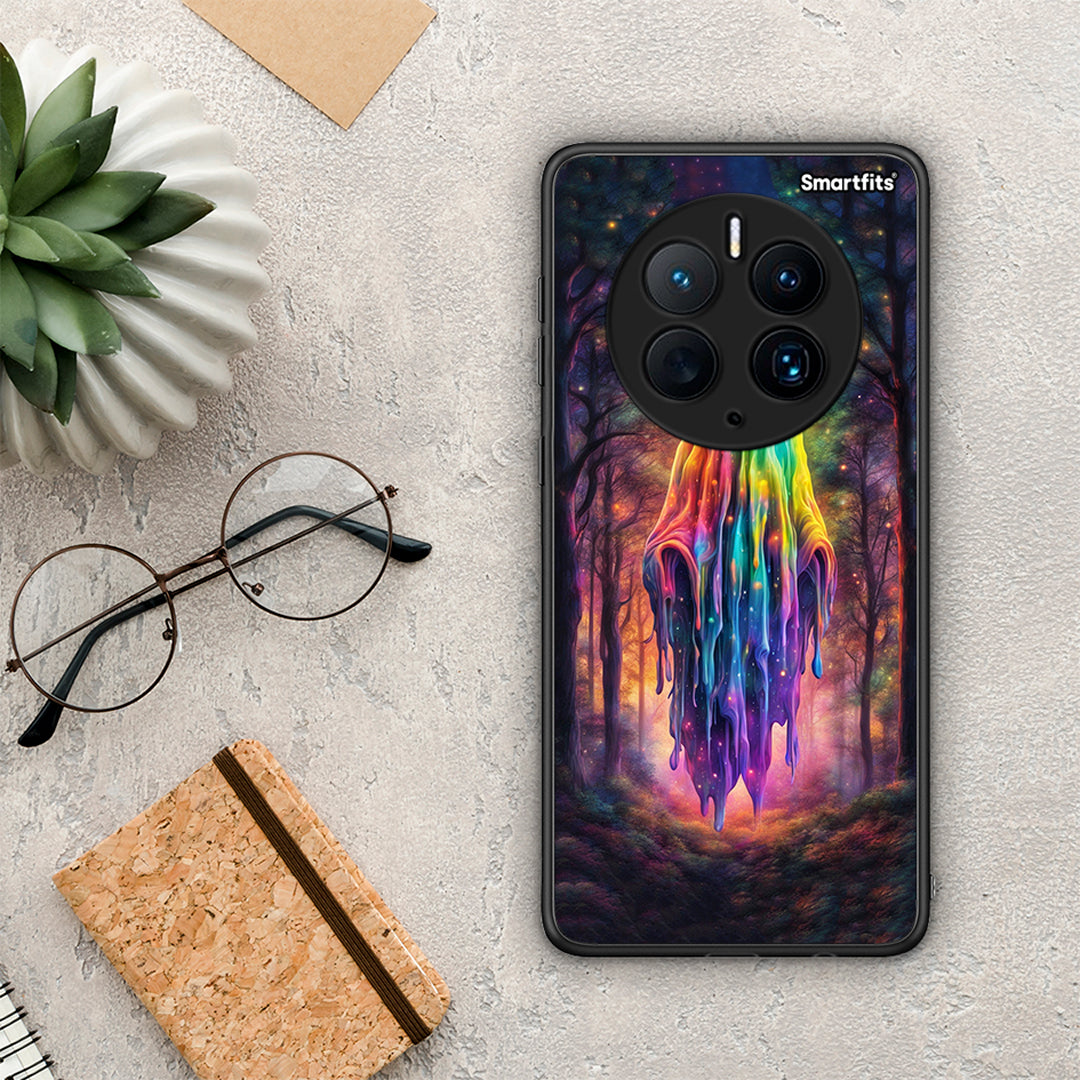 Θήκη Huawei Mate 50 Pro Halloween Ghost από τη Smartfits με σχέδιο στο πίσω μέρος και μαύρο περίβλημα | Huawei Mate 50 Pro Halloween Ghost Case with Colorful Back and Black Bezels