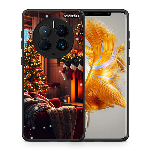 Θήκη Huawei Mate 50 Pro Home For Christmas από τη Smartfits με σχέδιο στο πίσω μέρος και μαύρο περίβλημα | Huawei Mate 50 Pro Home For Christmas Case with Colorful Back and Black Bezels