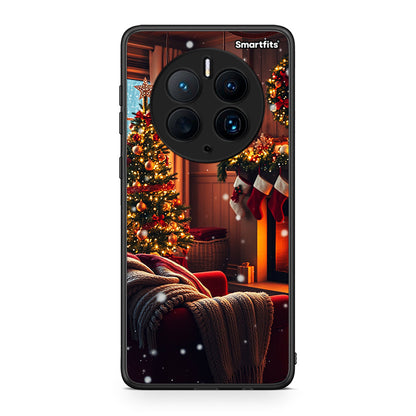 Θήκη Huawei Mate 50 Pro Home For Christmas από τη Smartfits με σχέδιο στο πίσω μέρος και μαύρο περίβλημα | Huawei Mate 50 Pro Home For Christmas Case with Colorful Back and Black Bezels