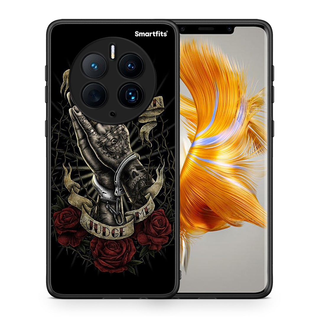 Θήκη Huawei Mate 50 Pro Judge By God από τη Smartfits με σχέδιο στο πίσω μέρος και μαύρο περίβλημα | Huawei Mate 50 Pro Judge By God Case with Colorful Back and Black Bezels