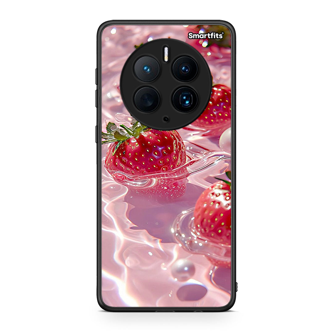 Θήκη Huawei Mate 50 Pro Juicy Strawberries από τη Smartfits με σχέδιο στο πίσω μέρος και μαύρο περίβλημα | Huawei Mate 50 Pro Juicy Strawberries Case with Colorful Back and Black Bezels