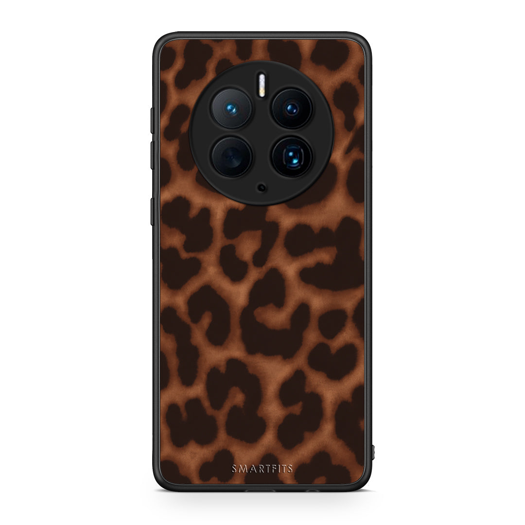 Θήκη Huawei Mate 50 Pro Leopard Print Dark Brown από τη Smartfits με σχέδιο στο πίσω μέρος και μαύρο περίβλημα | Huawei Mate 50 Pro Leopard Print Dark Brown case with colorful back and black bezels