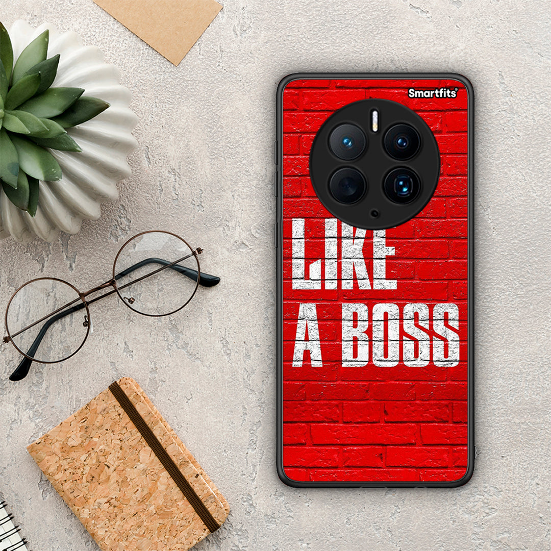 Θήκη Huawei Mate 50 Pro Like A Boss από τη Smartfits με σχέδιο στο πίσω μέρος και μαύρο περίβλημα | Huawei Mate 50 Pro Like A Boss Case with Colorful Back and Black Bezels