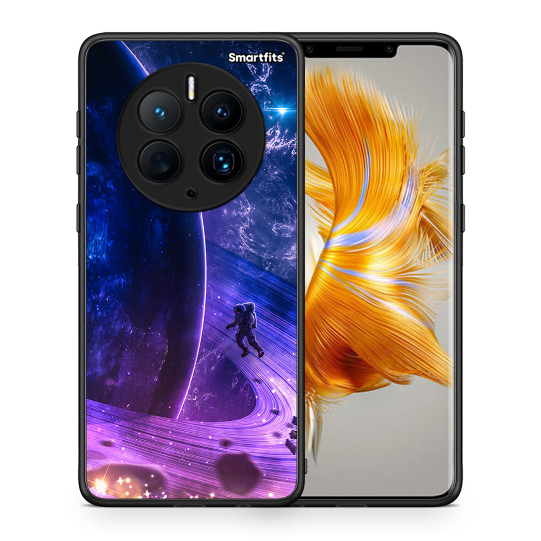 Θήκη Huawei Mate 50 Pro Lost Astronaut από τη Smartfits με σχέδιο στο πίσω μέρος και μαύρο περίβλημα | Huawei Mate 50 Pro Lost Astronaut Case with Colorful Back and Black Bezels