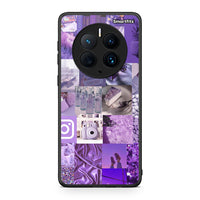 Thumbnail for Θήκη Huawei Mate 50 Pro Purple Aesthetic Collage από τη Smartfits με σχέδιο στο πίσω μέρος και μαύρο περίβλημα | Huawei Mate 50 Pro Purple Aesthetic Collage Case with Colorful Back and Black Bezels