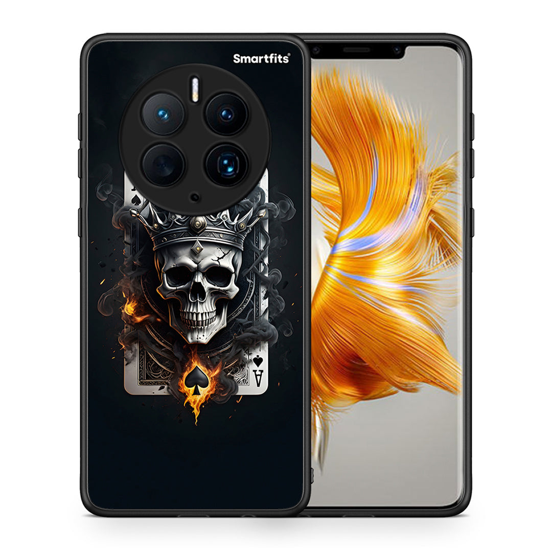 Θήκη Huawei Mate 50 Pro Skull King Ace από τη Smartfits με σχέδιο στο πίσω μέρος και μαύρο περίβλημα | Huawei Mate 50 Pro Skull King Ace Case with Colorful Back and Black Bezels