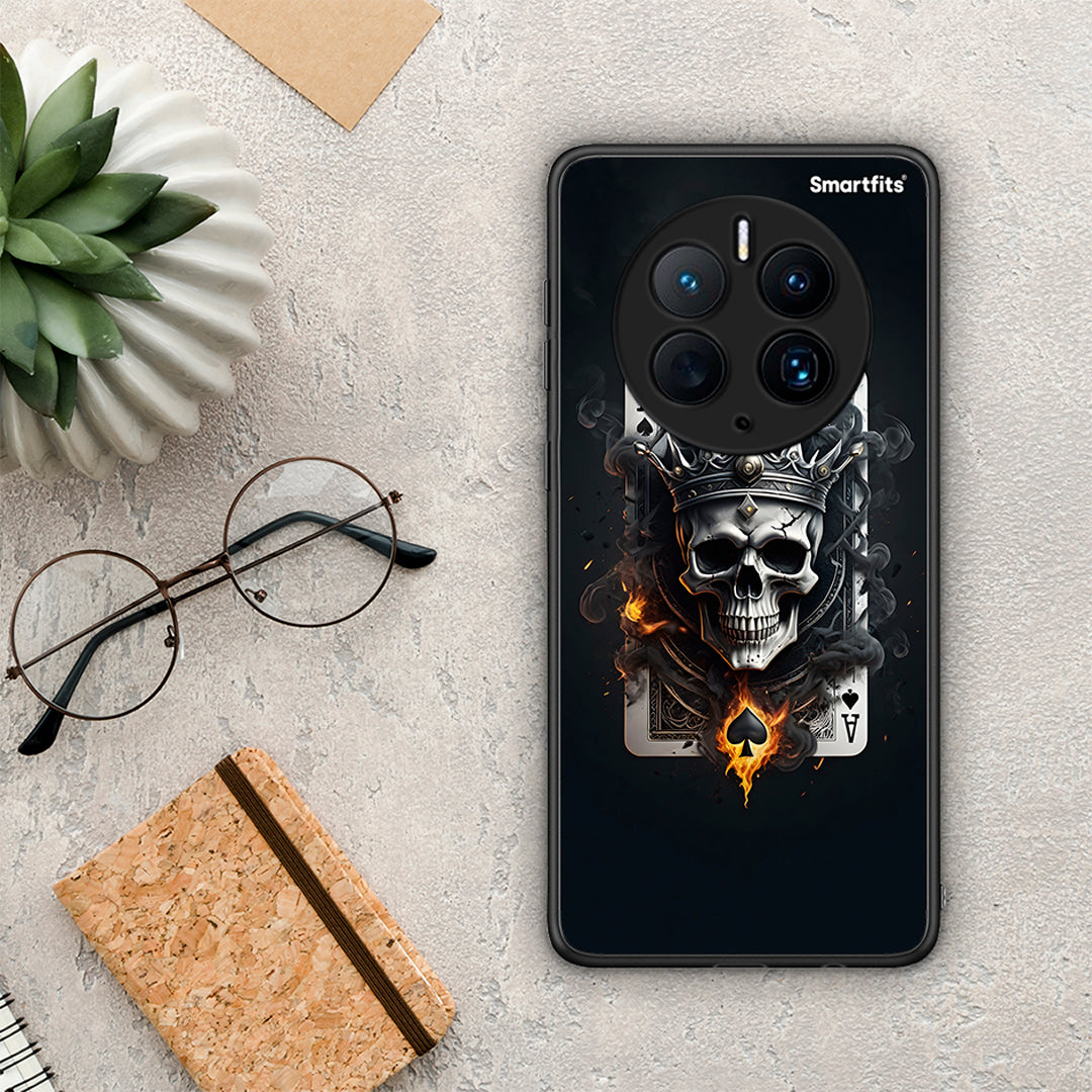 Θήκη Huawei Mate 50 Pro Skull King Ace από τη Smartfits με σχέδιο στο πίσω μέρος και μαύρο περίβλημα | Huawei Mate 50 Pro Skull King Ace Case with Colorful Back and Black Bezels