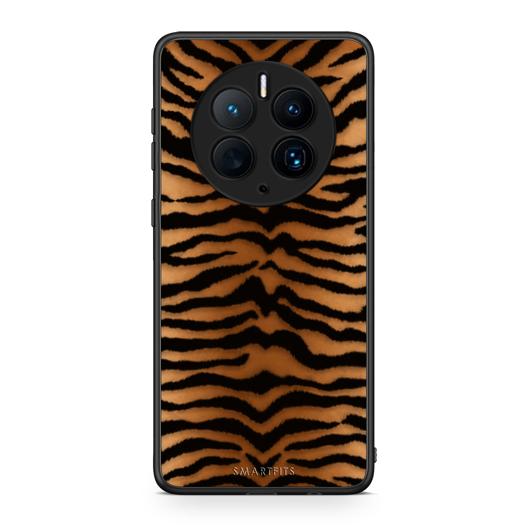 Θήκη Huawei Mate 50 Pro Tiger Print Orange and Black από τη Smartfits με σχέδιο στο πίσω μέρος και μαύρο περίβλημα | Huawei Mate 50 Pro Tiger Print Orange and Black case with colorful back and black bezels