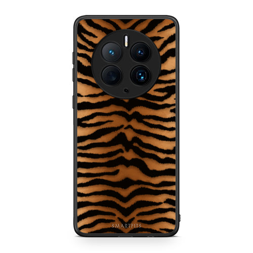 Θήκη Huawei Mate 50 Pro Tiger Print Orange and Black από τη Smartfits με σχέδιο στο πίσω μέρος και μαύρο περίβλημα | Huawei Mate 50 Pro Tiger Print Orange and Black case with colorful back and black bezels