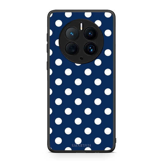 Θήκη Huawei Mate 50 Pro White Large Polka Dots on Navy από τη Smartfits με σχέδιο στο πίσω μέρος και μαύρο περίβλημα | Huawei Mate 50 Pro White Large Polka Dots on Navy case with colorful back and black bezels