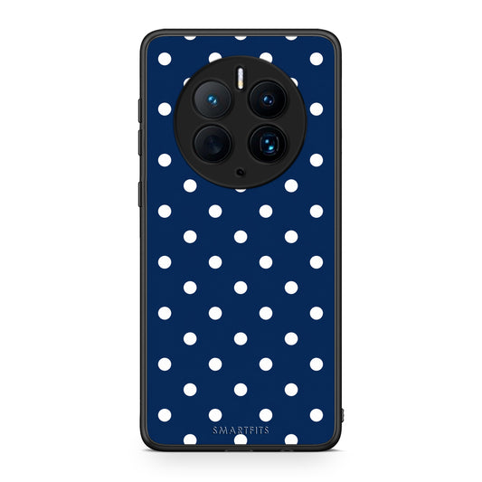 Θήκη Huawei Mate 50 Pro White Small Polka Dots on Navy από τη Smartfits με σχέδιο στο πίσω μέρος και μαύρο περίβλημα | Huawei Mate 50 Pro White Small Polka Dots on Navy case with colorful back and black bezels