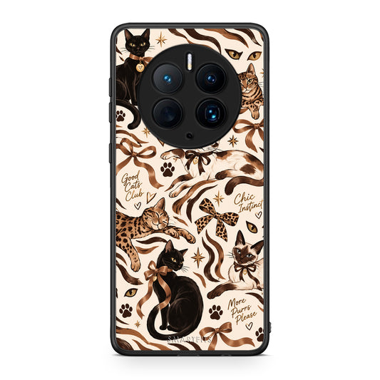 Θήκη Huawei Mate 50 Pro Wild Cats and Animal Print Collage από τη Smartfits με σχέδιο στο πίσω μέρος και μαύρο περίβλημα | Huawei Mate 50 Pro Wild Cats and Animal Print Collage case with colorful back and black bezels