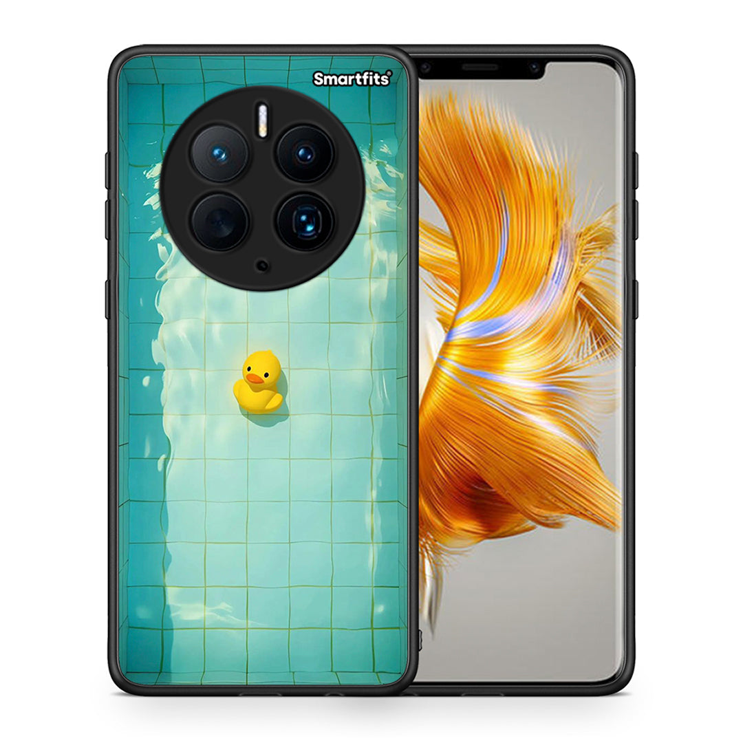 Θήκη Huawei Mate 50 Pro Yellow Duck από τη Smartfits με σχέδιο στο πίσω μέρος και μαύρο περίβλημα | Huawei Mate 50 Pro Yellow Duck Case with Colorful Back and Black Bezels