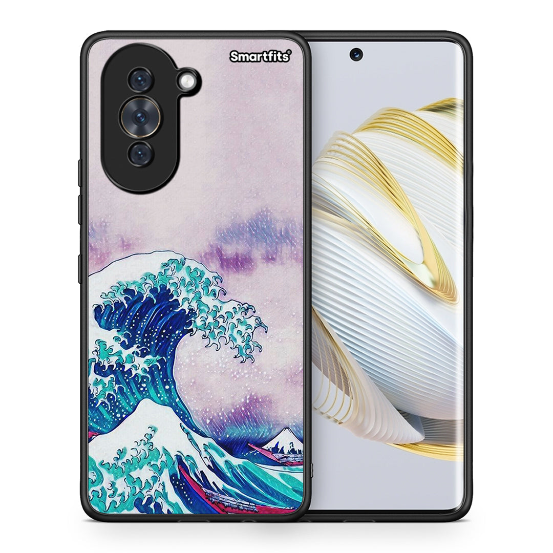 Θήκη Huawei Nova 10 Blue Waves από τη Smartfits με σχέδιο στο πίσω μέρος και μαύρο περίβλημα | Huawei Nova 10 Blue Waves case with colorful back and black bezels