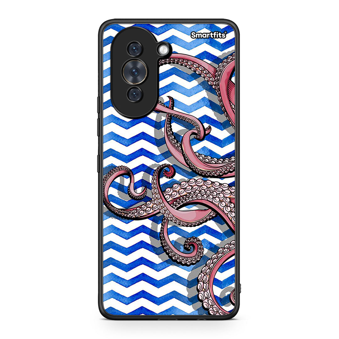 Huawei Nova 10 Chevron Devilfish θήκη από τη Smartfits με σχέδιο στο πίσω μέρος και μαύρο περίβλημα | Smartphone case with colorful back and black bezels by Smartfits