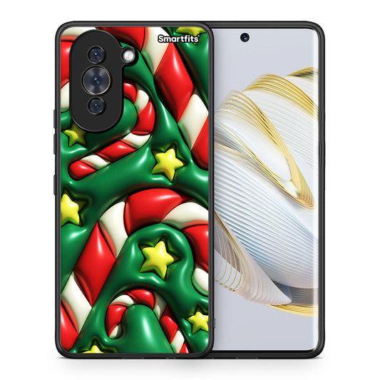 Θήκη Huawei Nova 10 Christmas Bubbles από τη Smartfits με σχέδιο στο πίσω μέρος και μαύρο περίβλημα | Huawei Nova 10 Christmas Bubbles case with colorful back and black bezels