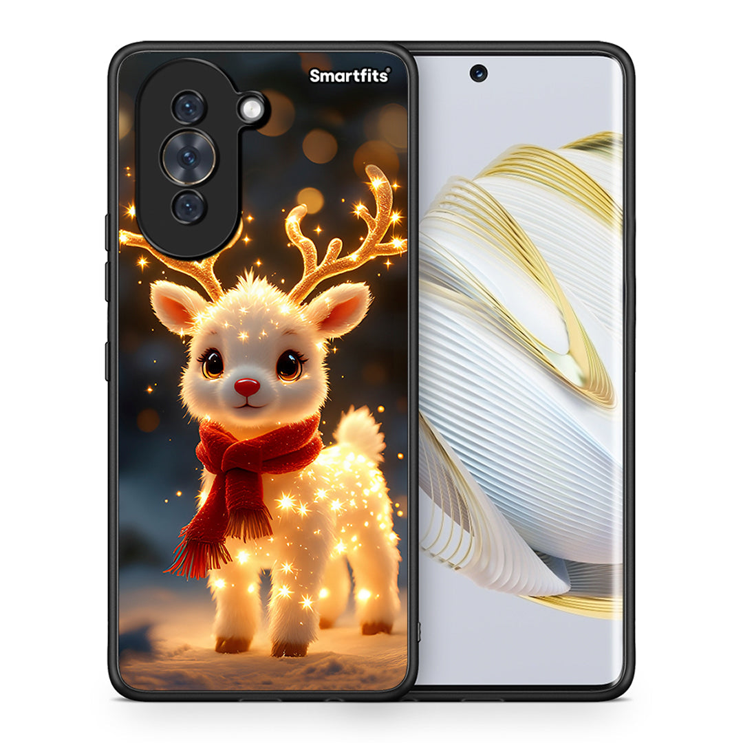 Θήκη Huawei Nova 10 Christmas Cutie από τη Smartfits με σχέδιο στο πίσω μέρος και μαύρο περίβλημα | Huawei Nova 10 Christmas Cutie case with colorful back and black bezels