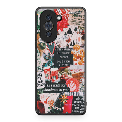 Huawei Nova 10 Christmas Happiness θήκη από τη Smartfits με σχέδιο στο πίσω μέρος και μαύρο περίβλημα | Smartphone case with colorful back and black bezels by Smartfits
