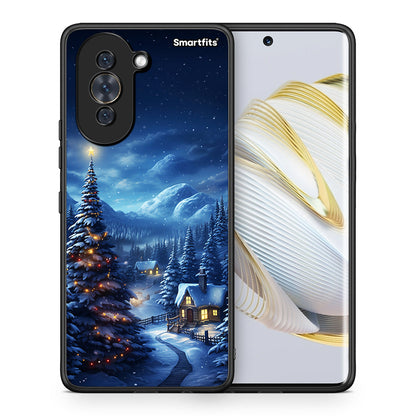 Θήκη Huawei Nova 10 Christmas Scenery από τη Smartfits με σχέδιο στο πίσω μέρος και μαύρο περίβλημα | Huawei Nova 10 Christmas Scenery case with colorful back and black bezels