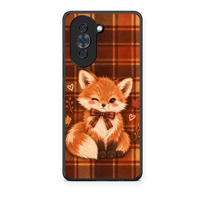 Θήκη Huawei Nova 10 Fox on Autumn Tartan από τη Smartfits με σχέδιο στο πίσω μέρος και μαύρο περίβλημα | Huawei Nova 10 Fox on Autumn Tartan case with colorful back and black bezels