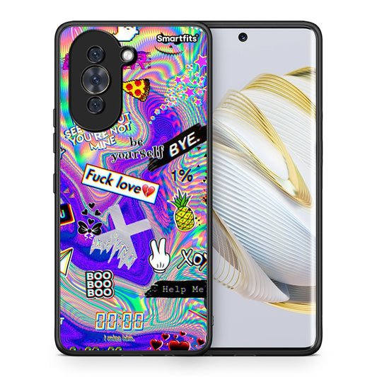 Θήκη Huawei Nova 10 Game Over από τη Smartfits με σχέδιο στο πίσω μέρος και μαύρο περίβλημα | Huawei Nova 10 Game Over case with colorful back and black bezels