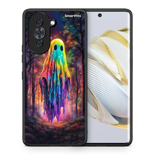 Θήκη Huawei Nova 10 Halloween Ghost από τη Smartfits με σχέδιο στο πίσω μέρος και μαύρο περίβλημα | Huawei Nova 10 Halloween Ghost case with colorful back and black bezels