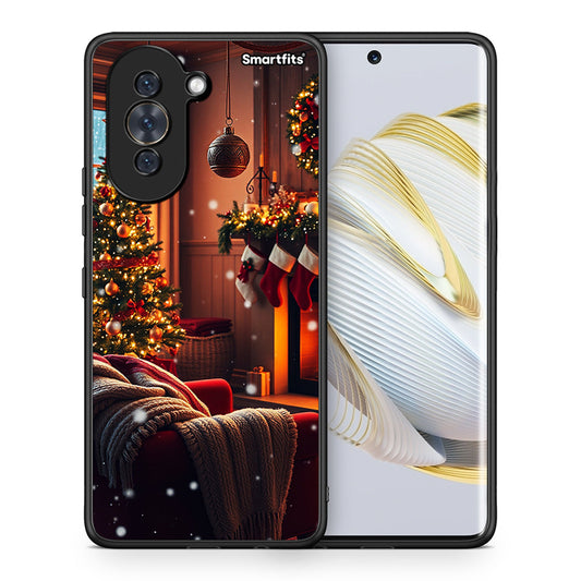 Θήκη Huawei Nova 10 Home For Christmas από τη Smartfits με σχέδιο στο πίσω μέρος και μαύρο περίβλημα | Huawei Nova 10 Home For Christmas case with colorful back and black bezels