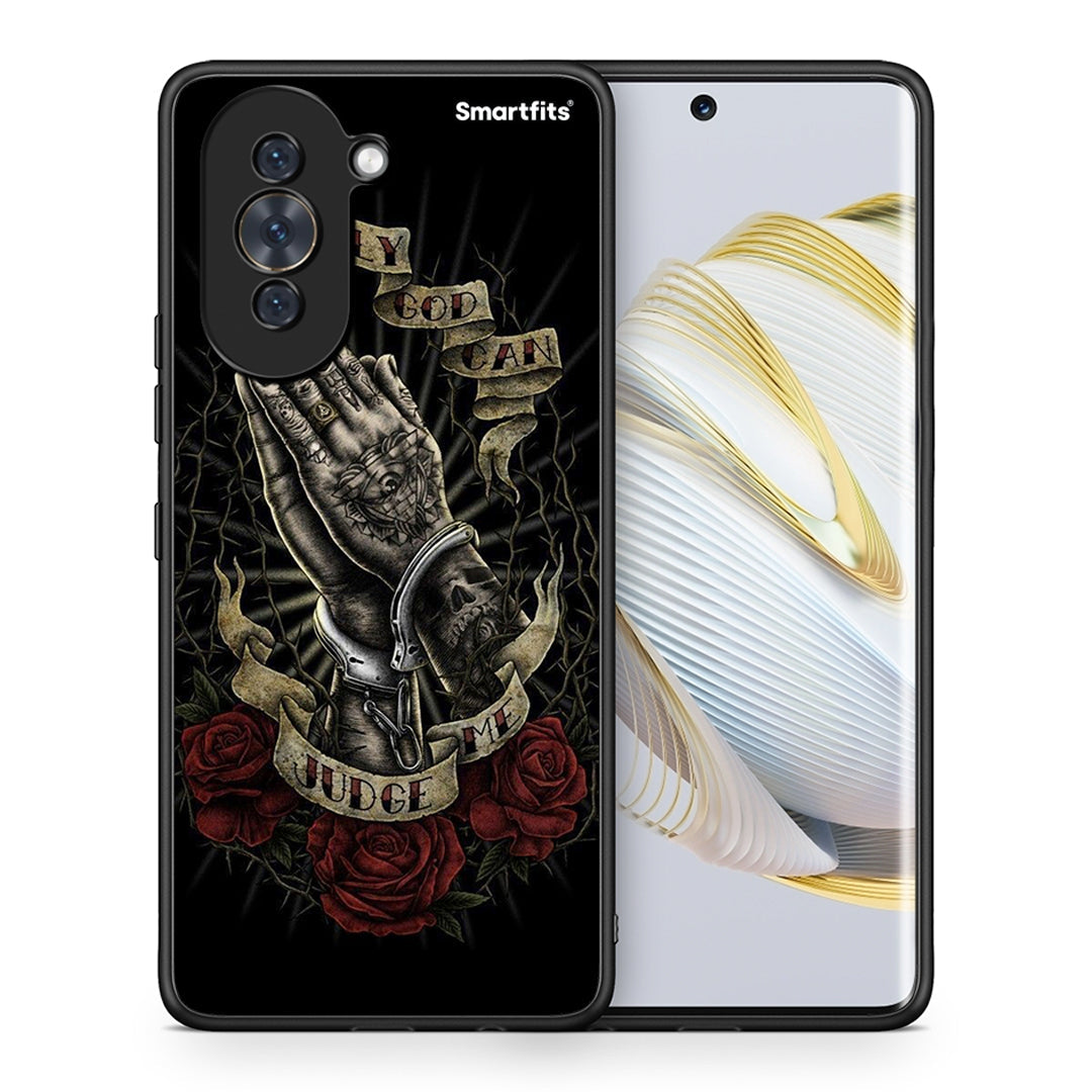 Θήκη Huawei Nova 10 Judge By God από τη Smartfits με σχέδιο στο πίσω μέρος και μαύρο περίβλημα | Huawei Nova 10 Judge By God case with colorful back and black bezels