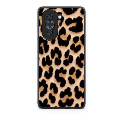 Θήκη Huawei Nova 10 Leopard Print Tan Large από τη Smartfits με σχέδιο στο πίσω μέρος και μαύρο περίβλημα | Huawei Nova 10 Leopard Print Tan Large case with colorful back and black bezels