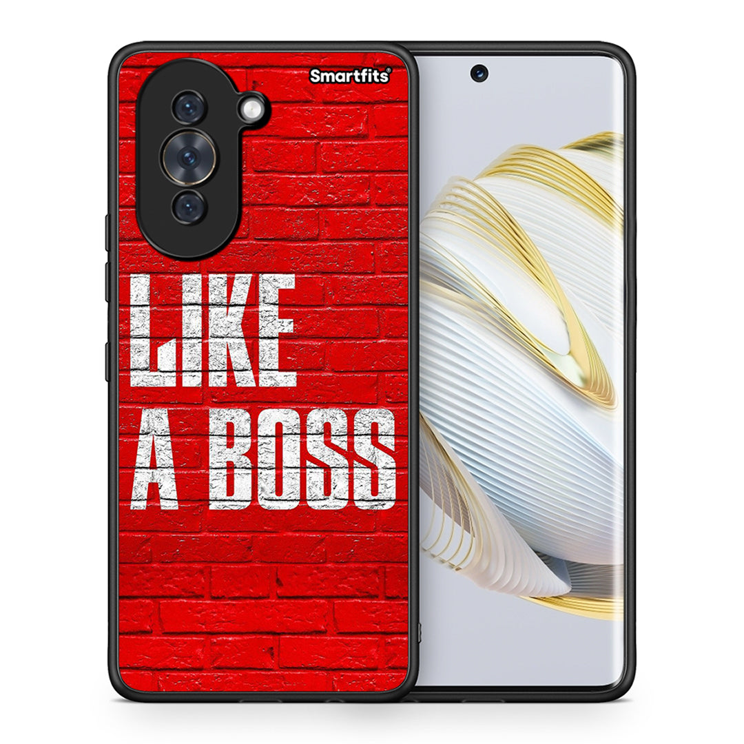 Θήκη Huawei Nova 10 Like A Boss από τη Smartfits με σχέδιο στο πίσω μέρος και μαύρο περίβλημα | Huawei Nova 10 Like A Boss case with colorful back and black bezels
