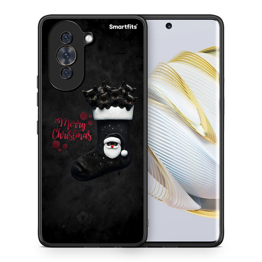 Θήκη Huawei Nova 10 Merry Cat Christmas από τη Smartfits με σχέδιο στο πίσω μέρος και μαύρο περίβλημα | Huawei Nova 10 Merry Cat Christmas case with colorful back and black bezels