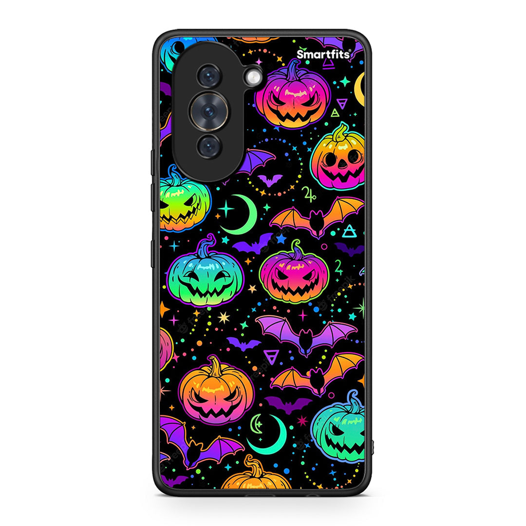 Huawei Nova 10 Neon Halloween θήκη από τη Smartfits με σχέδιο στο πίσω μέρος και μαύρο περίβλημα | Smartphone case with colorful back and black bezels by Smartfits