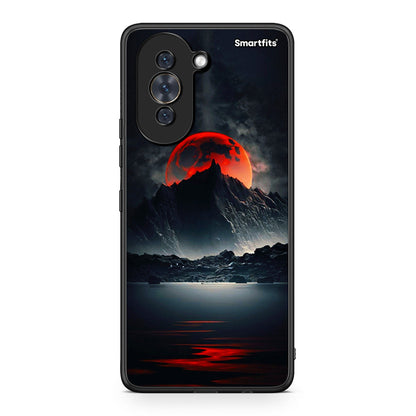 Huawei Nova 10 Red Full Moon θήκη από τη Smartfits με σχέδιο στο πίσω μέρος και μαύρο περίβλημα | Smartphone case with colorful back and black bezels by Smartfits