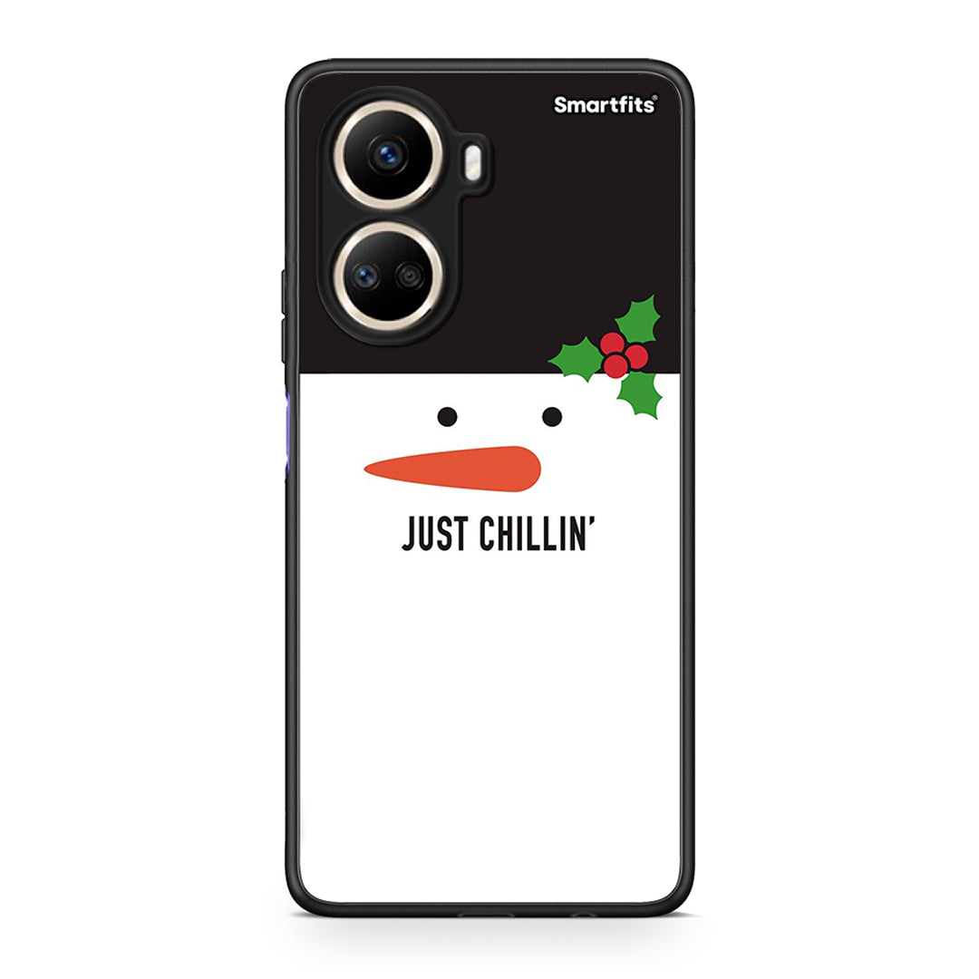 Θήκη Huawei Nova 10 SE Christmas Chillin από τη Smartfits με σχέδιο στο πίσω μέρος και μαύρο περίβλημα | Huawei Nova 10 SE Christmas Chillin Case with Colorful Back and Black Bezels