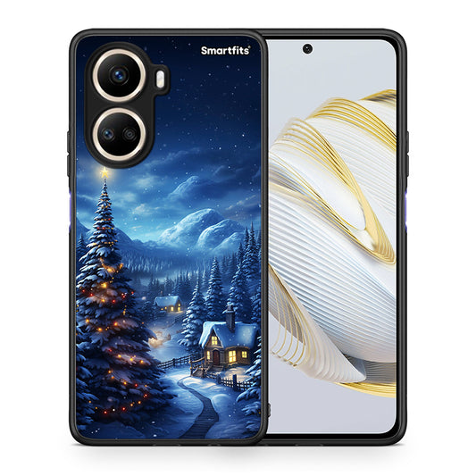 Θήκη Huawei Nova 10 SE Christmas Scenery από τη Smartfits με σχέδιο στο πίσω μέρος και μαύρο περίβλημα | Huawei Nova 10 SE Christmas Scenery Case with Colorful Back and Black Bezels