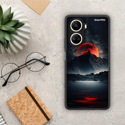 Θήκη Huawei Nova 10 SE Red Full Moon από τη Smartfits με σχέδιο στο πίσω μέρος και μαύρο περίβλημα | Huawei Nova 10 SE Red Full Moon Case with Colorful Back and Black Bezels