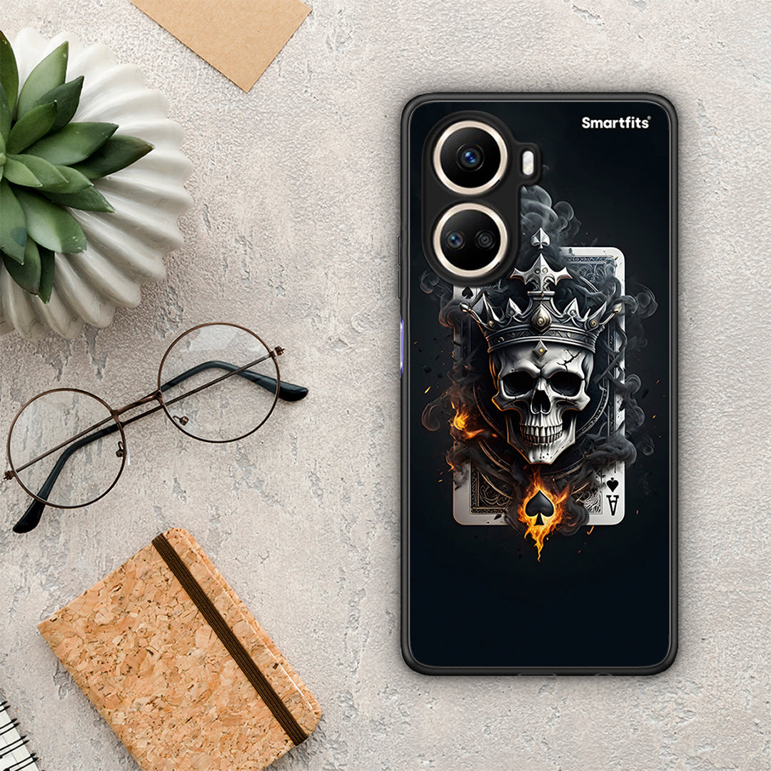 Θήκη Huawei Nova 10 SE Skull King Ace από τη Smartfits με σχέδιο στο πίσω μέρος και μαύρο περίβλημα | Huawei Nova 10 SE Skull King Ace Case with Colorful Back and Black Bezels