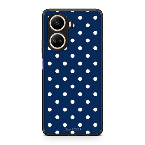 Θήκη Huawei Nova 10 SE White Small Polka Dots on Navy από τη Smartfits με σχέδιο στο πίσω μέρος και μαύρο περίβλημα | Huawei Nova 10 SE White Small Polka Dots on Navy case with colorful back and black bezels
