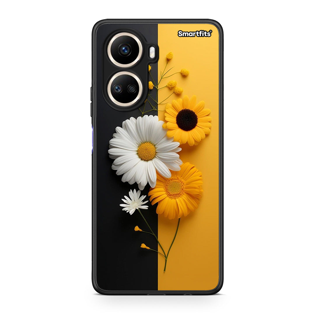 Θήκη Huawei Nova 10 SE Yellow Daisies από τη Smartfits με σχέδιο στο πίσω μέρος και μαύρο περίβλημα | Huawei Nova 10 SE Yellow Daisies Case with Colorful Back and Black Bezels