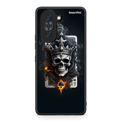 Huawei Nova 10 Skull King Ace θήκη από τη Smartfits με σχέδιο στο πίσω μέρος και μαύρο περίβλημα | Smartphone case with colorful back and black bezels by Smartfits