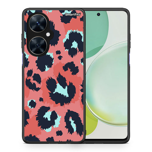 Θήκη Huawei Nova 11i Pink Leopard Animal από τη Smartfits με σχέδιο στο πίσω μέρος και μαύρο περίβλημα | Huawei Nova 11i Pink Leopard Animal case with colorful back and black bezels
