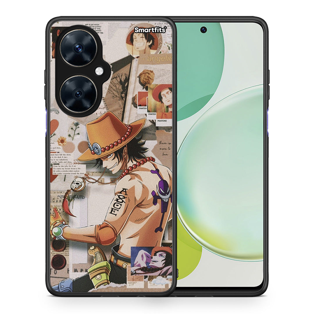 Θήκη Huawei Nova 11i Anime Collage από τη Smartfits με σχέδιο στο πίσω μέρος και μαύρο περίβλημα | Huawei Nova 11i Anime Collage case with colorful back and black bezels
