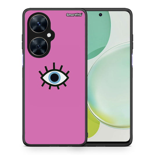 Θήκη Huawei Nova 11i Blue Eye Pink από τη Smartfits με σχέδιο στο πίσω μέρος και μαύρο περίβλημα | Huawei Nova 11i Blue Eye Pink case with colorful back and black bezels