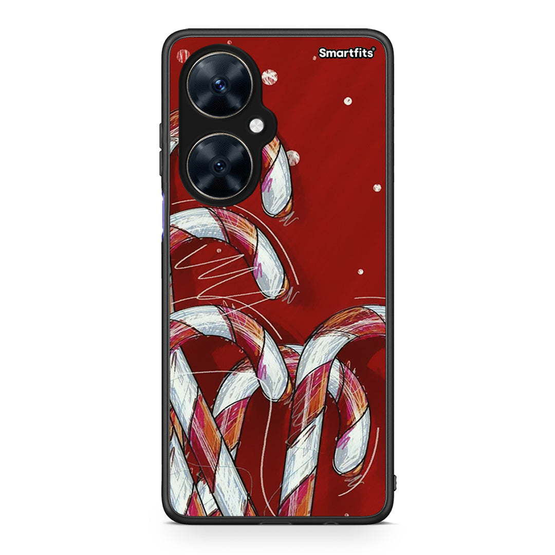 Huawei Nova 11i Candy Cane θήκη από τη Smartfits με σχέδιο στο πίσω μέρος και μαύρο περίβλημα | Smartphone case with colorful back and black bezels by Smartfits