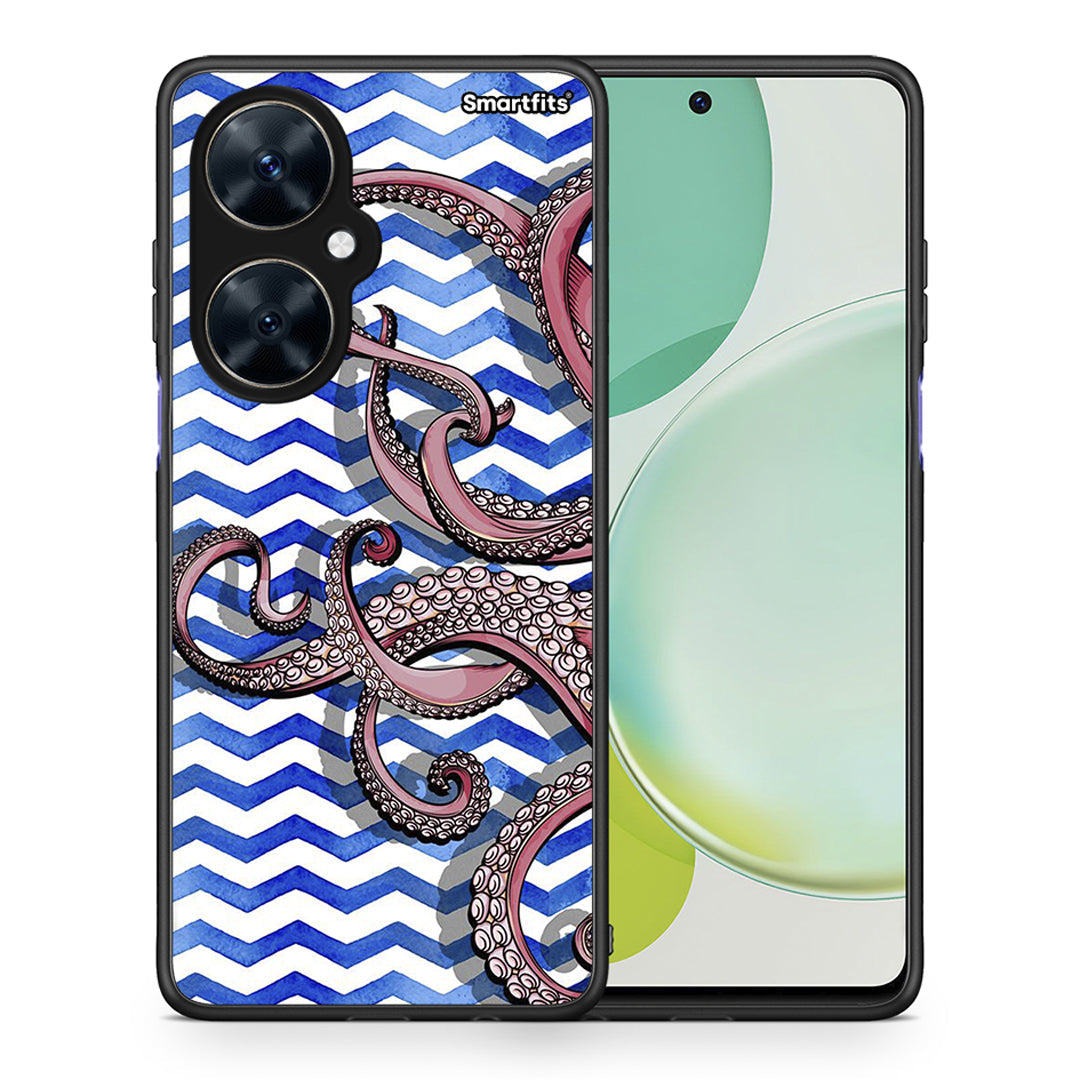 Θήκη Huawei Nova 11i Chevron Devilfish από τη Smartfits με σχέδιο στο πίσω μέρος και μαύρο περίβλημα | Huawei Nova 11i Chevron Devilfish case with colorful back and black bezels
