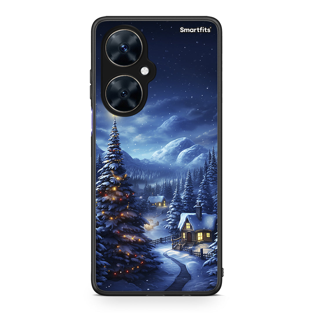 Huawei Nova 11i Christmas Scenery θήκη από τη Smartfits με σχέδιο στο πίσω μέρος και μαύρο περίβλημα | Smartphone case with colorful back and black bezels by Smartfits