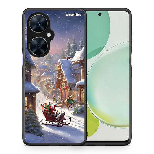 Θήκη Huawei Nova 11i Christmas Snow από τη Smartfits με σχέδιο στο πίσω μέρος και μαύρο περίβλημα | Huawei Nova 11i Christmas Snow case with colorful back and black bezels